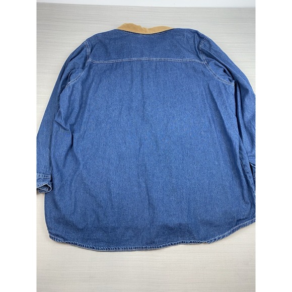 VTG‎ 90s Bobbie Brooks Denim Shirt Womens 22/24W Embroidered Leaves Fall Autumn - Picture 10 of 10